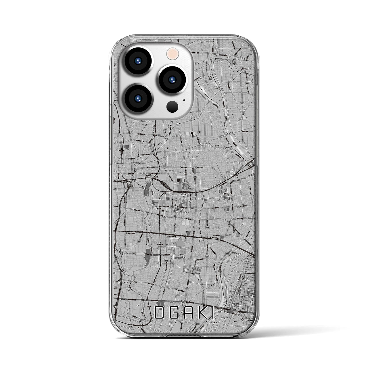 【大垣(岐阜県)】地図柄iPhoneケース(クリアタイプ)