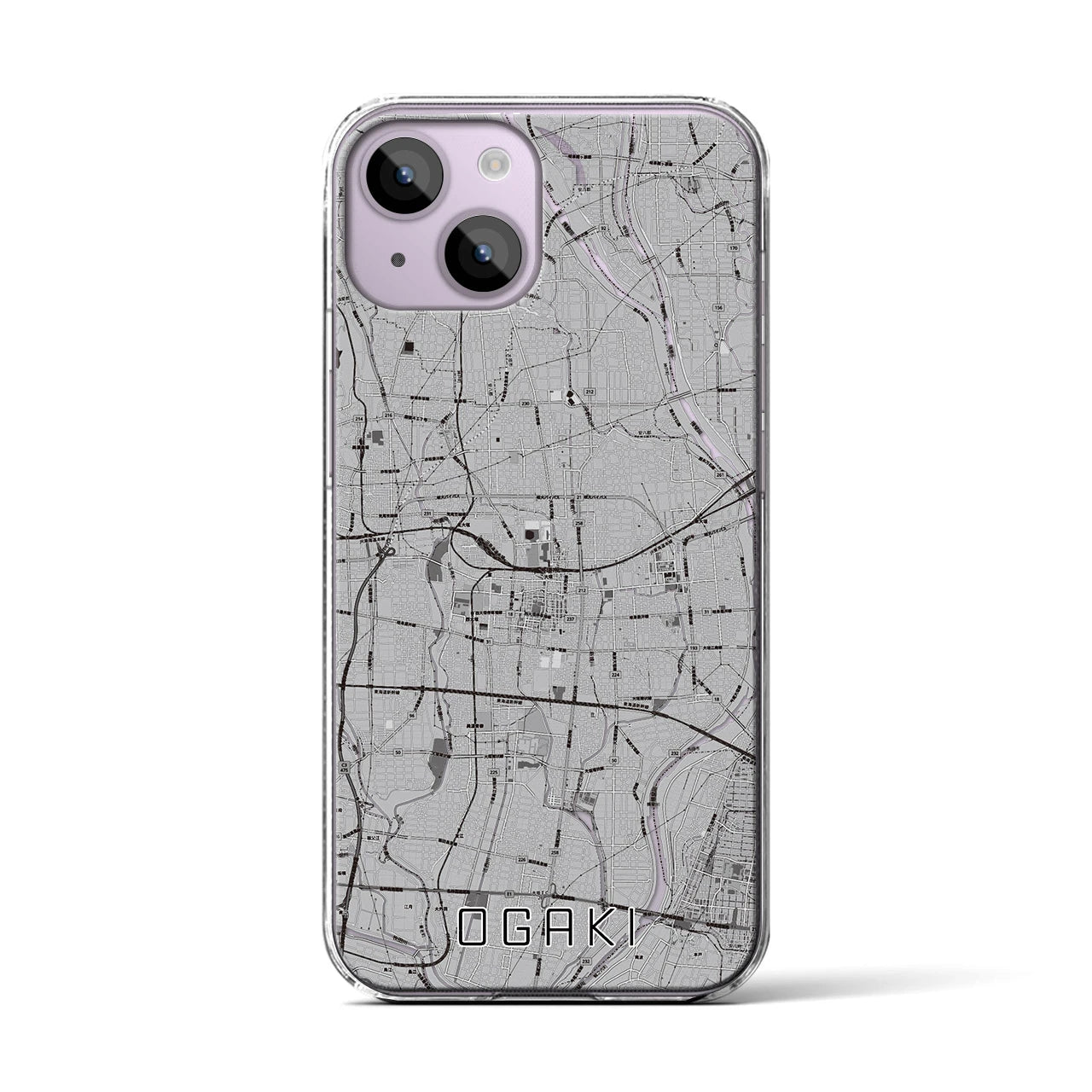 【大垣(岐阜県)】地図柄iPhoneケース(クリアタイプ)