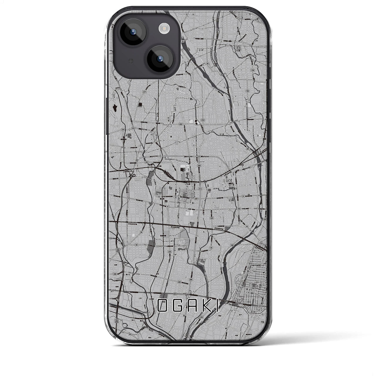 【大垣(岐阜県)】地図柄iPhoneケース(クリアタイプ)