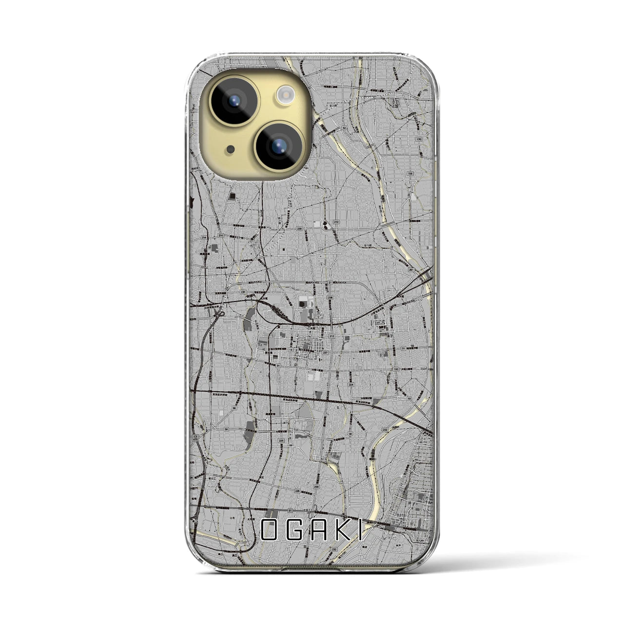 【大垣(岐阜県)】地図柄iPhoneケース(クリアタイプ)