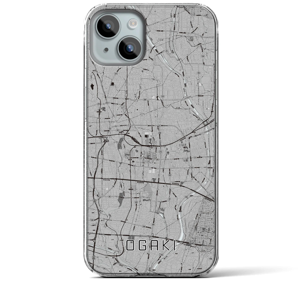 【大垣(岐阜県)】地図柄iPhoneケース(クリアタイプ)