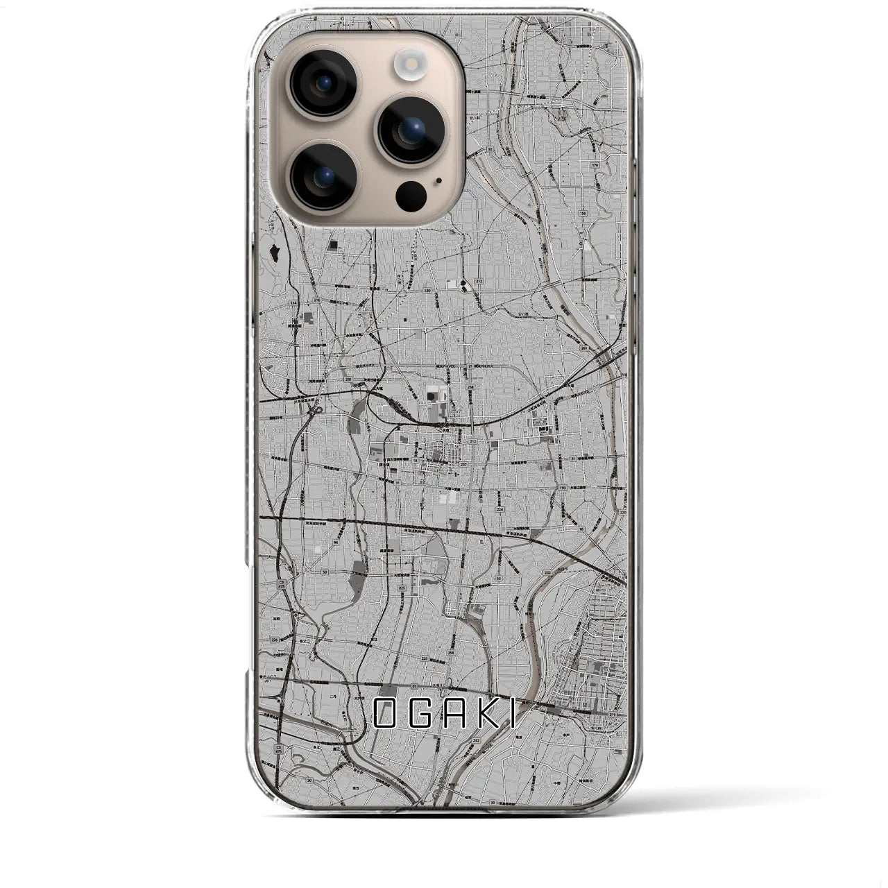 【大垣(岐阜県)】地図柄iPhoneケース(クリアタイプ)