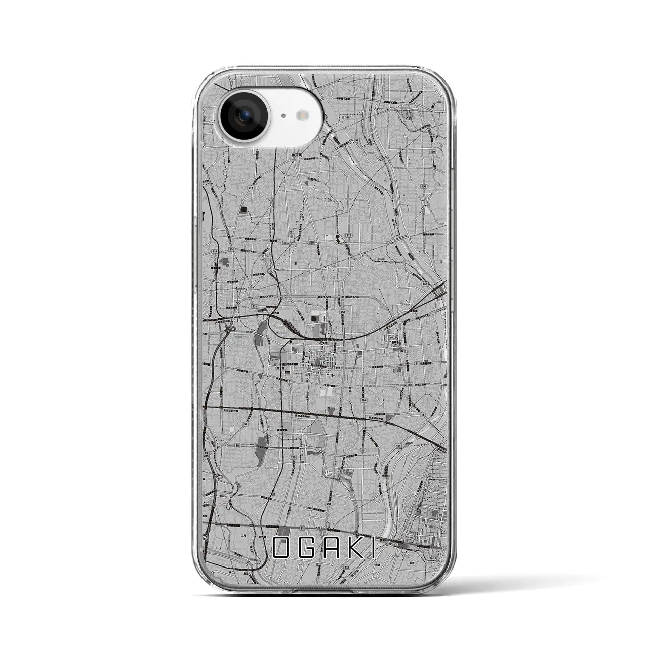 【大垣(岐阜県)】地図柄iPhoneケース(クリアタイプ)