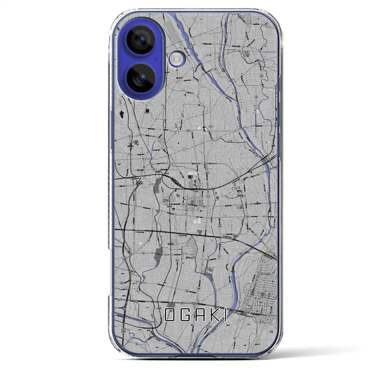 【大垣(岐阜県)】地図柄iPhoneケース(クリアタイプ)