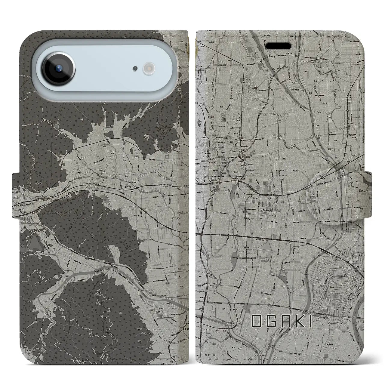 【大垣(岐阜県)】地図柄iPhoneケース(手帳タイプ)