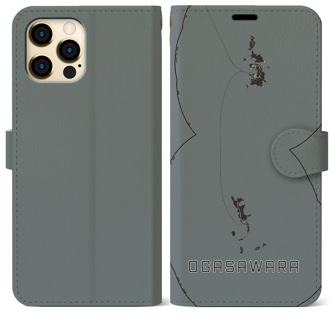 【小笠原(東京都)】地図柄iPhoneケース(手帳タイプ)