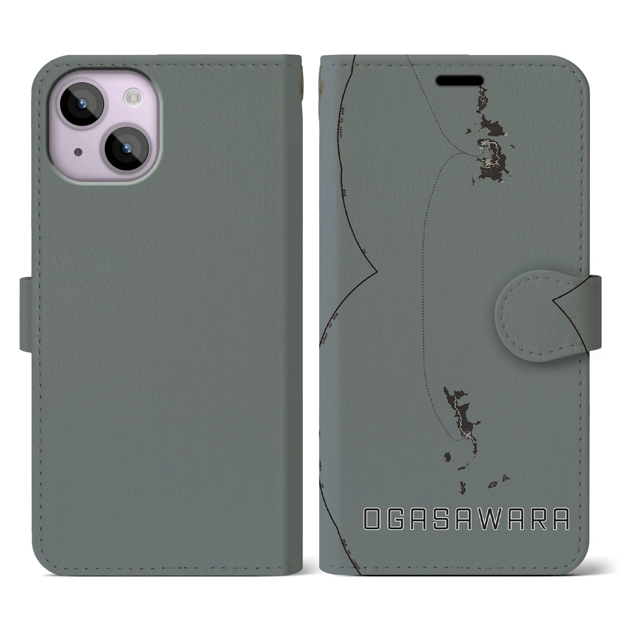 【小笠原(東京都)】地図柄iPhoneケース(手帳タイプ)