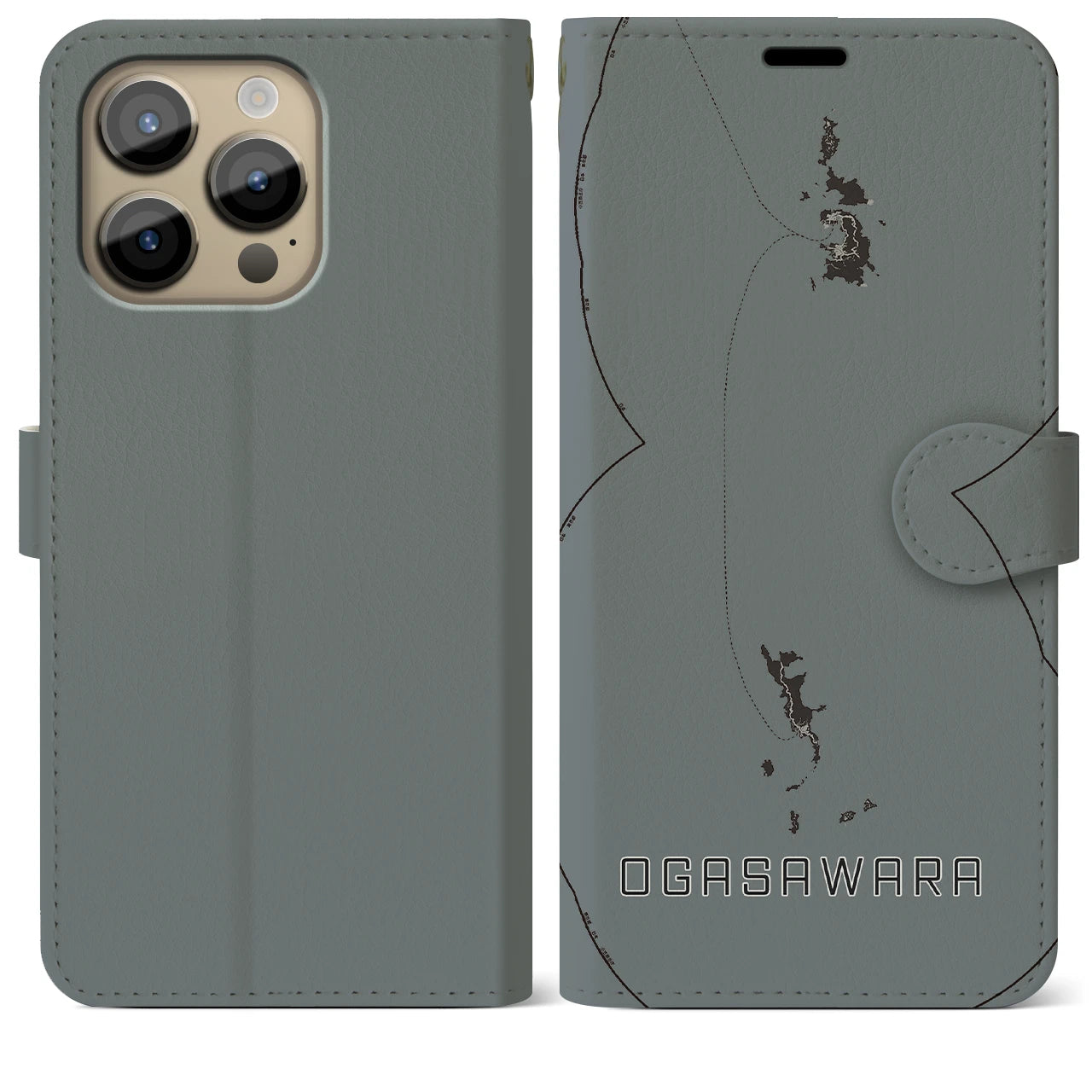 【小笠原(東京都)】地図柄iPhoneケース(手帳タイプ)