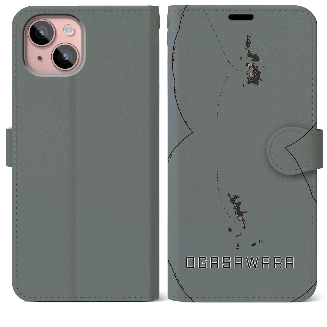 【小笠原(東京都)】地図柄iPhoneケース(手帳タイプ)