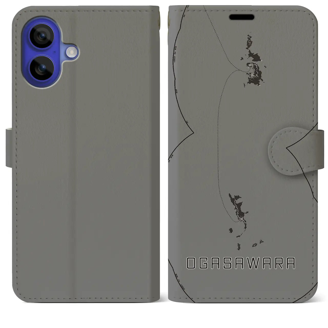 【小笠原(東京都)】地図柄iPhoneケース(手帳タイプ)