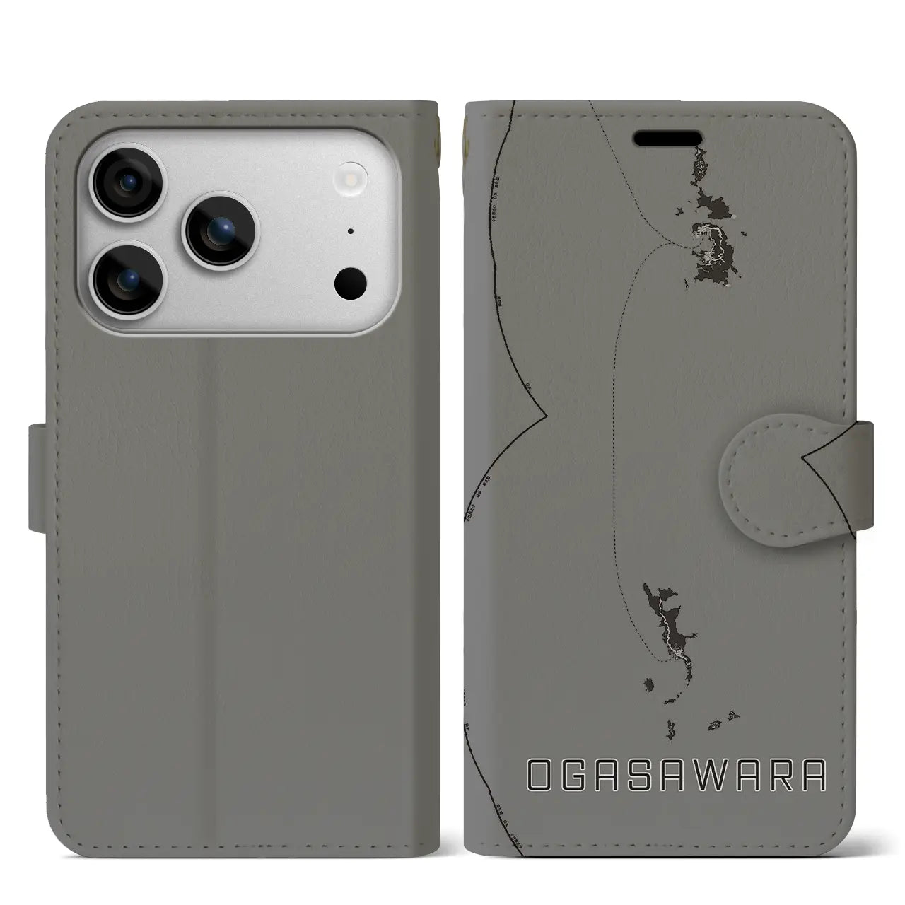 【小笠原(東京都)】地図柄iPhoneケース(手帳タイプ)