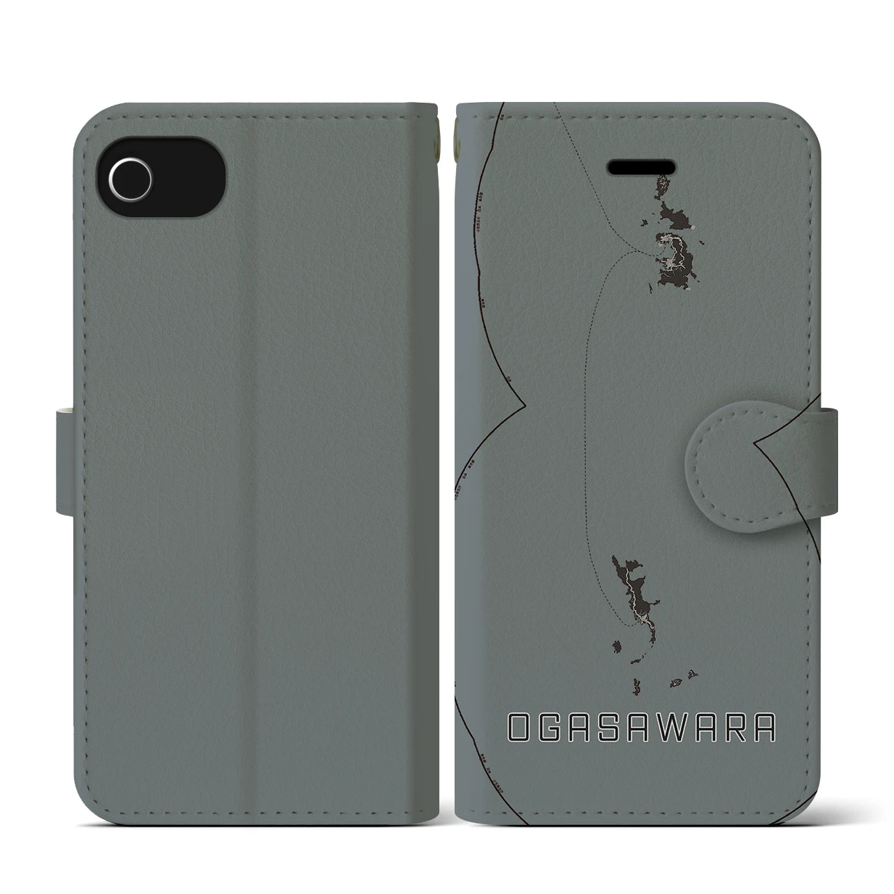 【小笠原(東京都)】地図柄iPhoneケース(手帳タイプ)