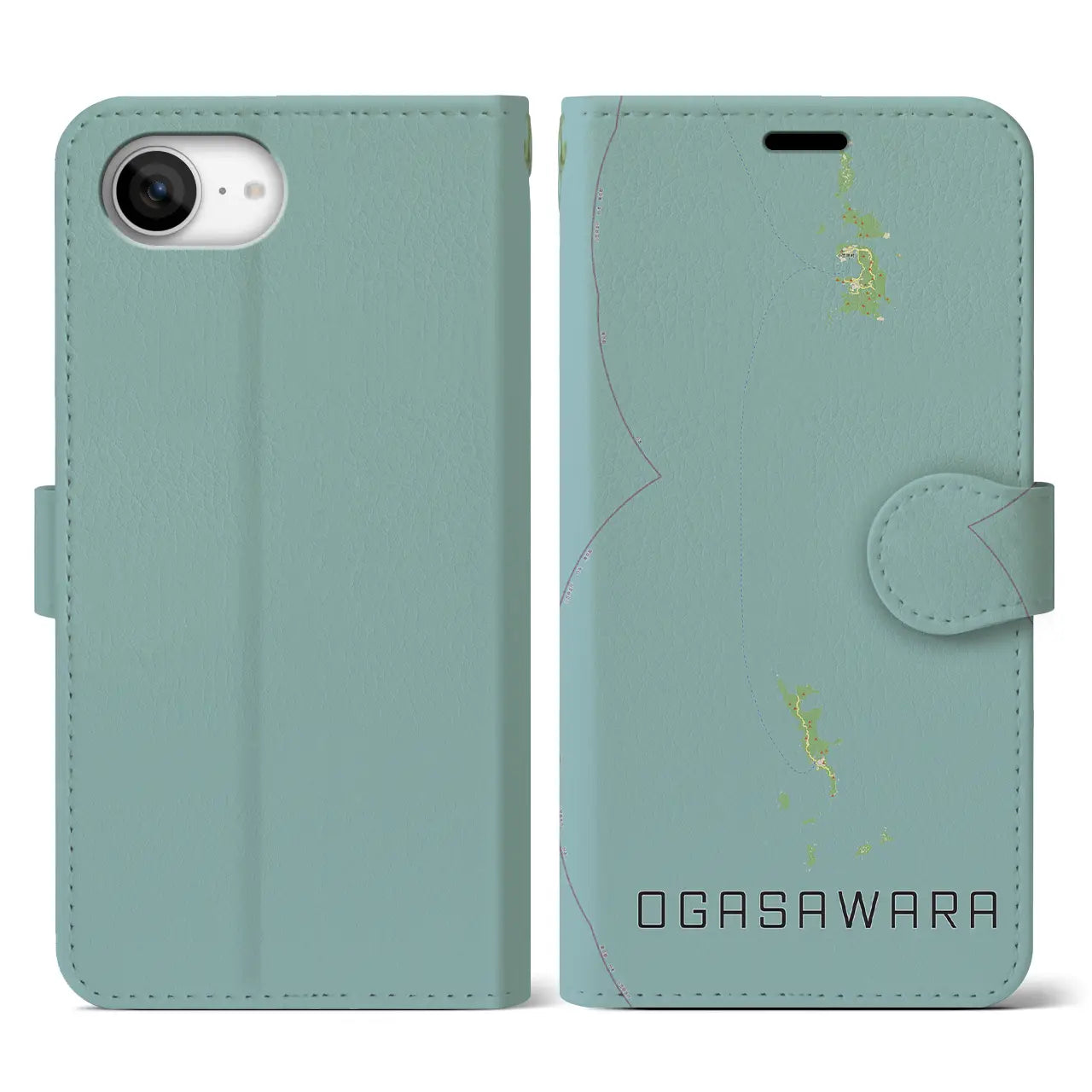 【小笠原(東京都)】地図柄iPhoneケース(手帳タイプ)