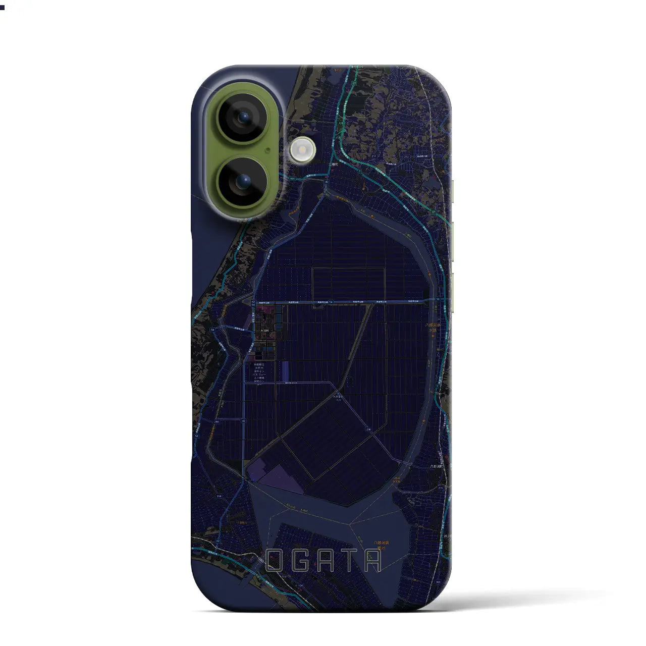 【大潟(秋田県)】地図柄iPhoneケース(バックカバータイプ)