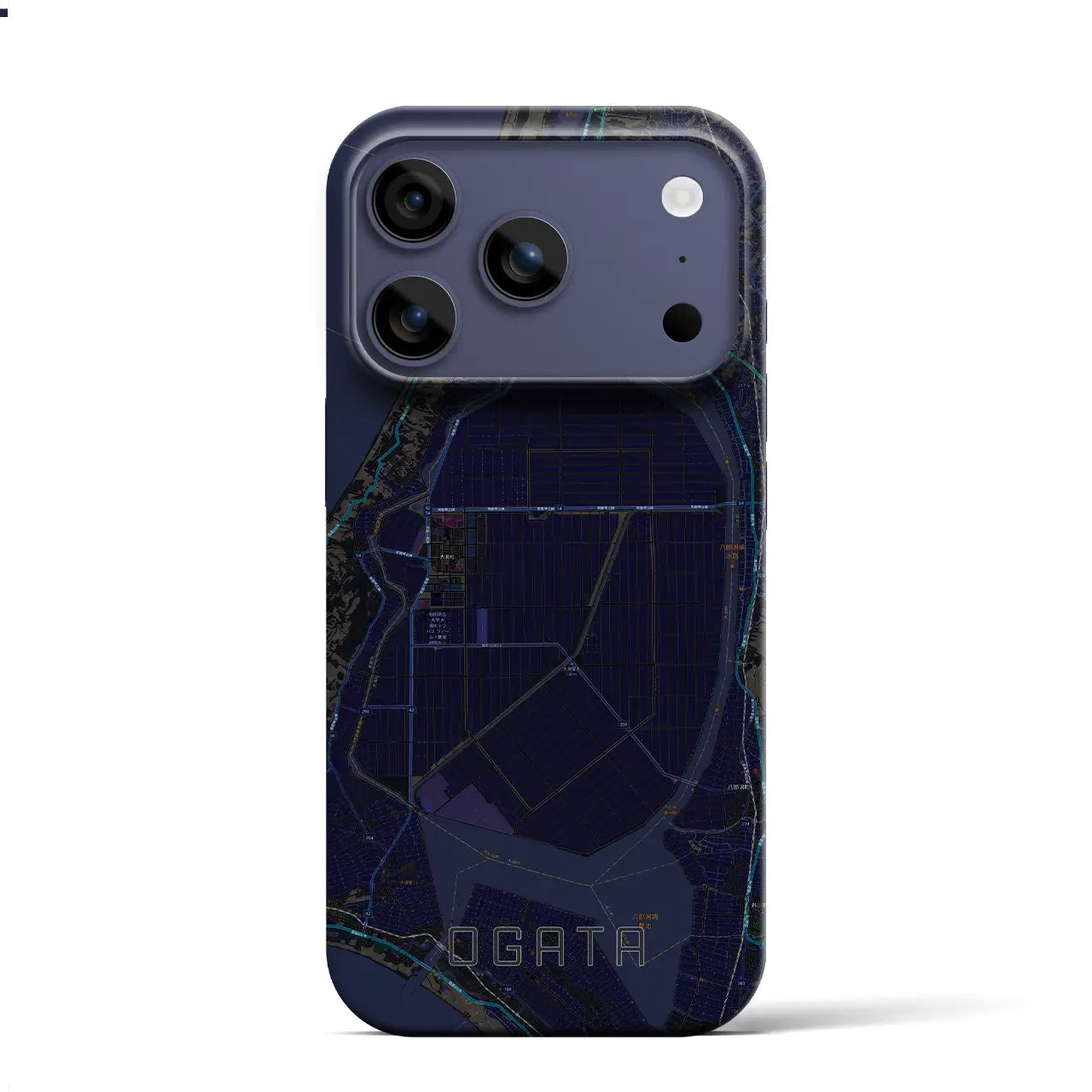 【大潟(秋田県)】地図柄iPhoneケース(バックカバータイプ)