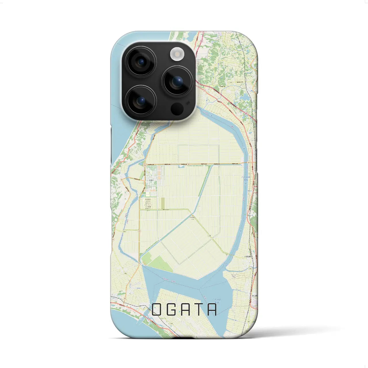 【大潟(秋田県)】地図柄iPhoneケース(バックカバータイプ)