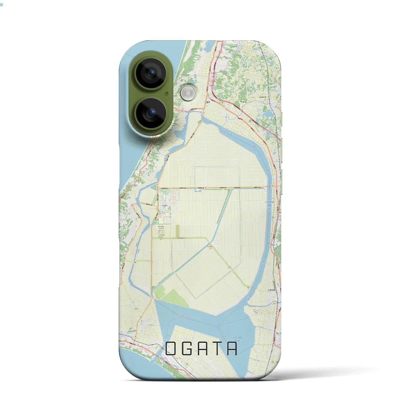 【大潟(秋田県)】地図柄iPhoneケース(バックカバータイプ)