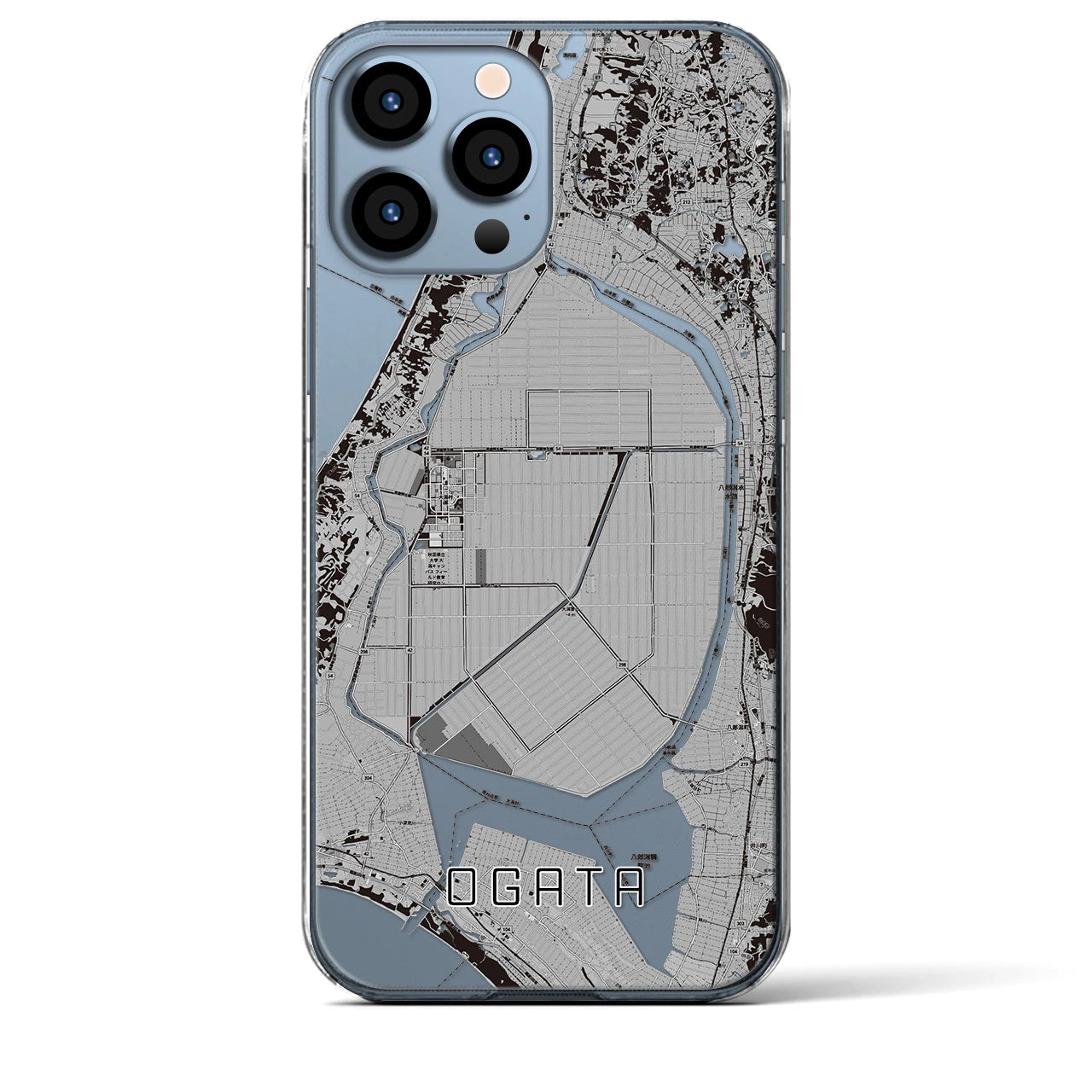 【大潟(秋田県)】地図柄iPhoneケース(クリアタイプ)