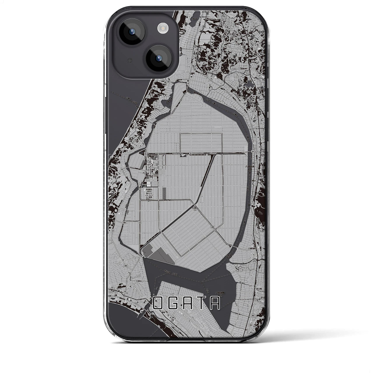 【大潟(秋田県)】地図柄iPhoneケース(クリアタイプ)