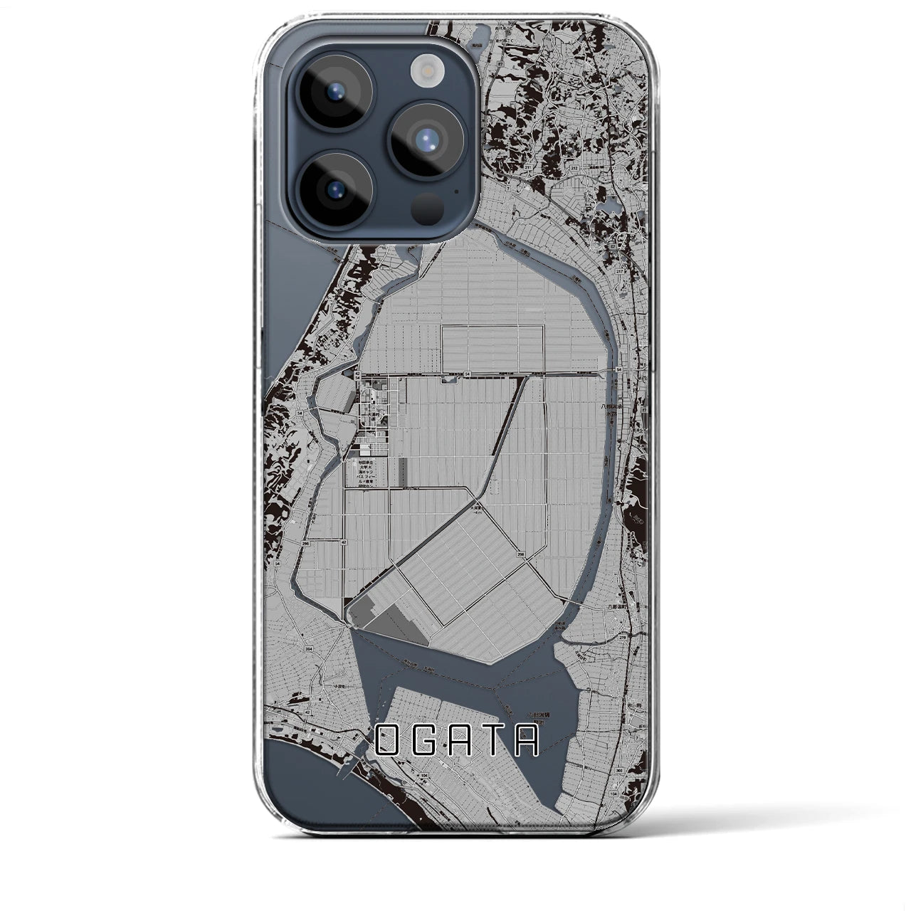 【大潟(秋田県)】地図柄iPhoneケース(クリアタイプ)