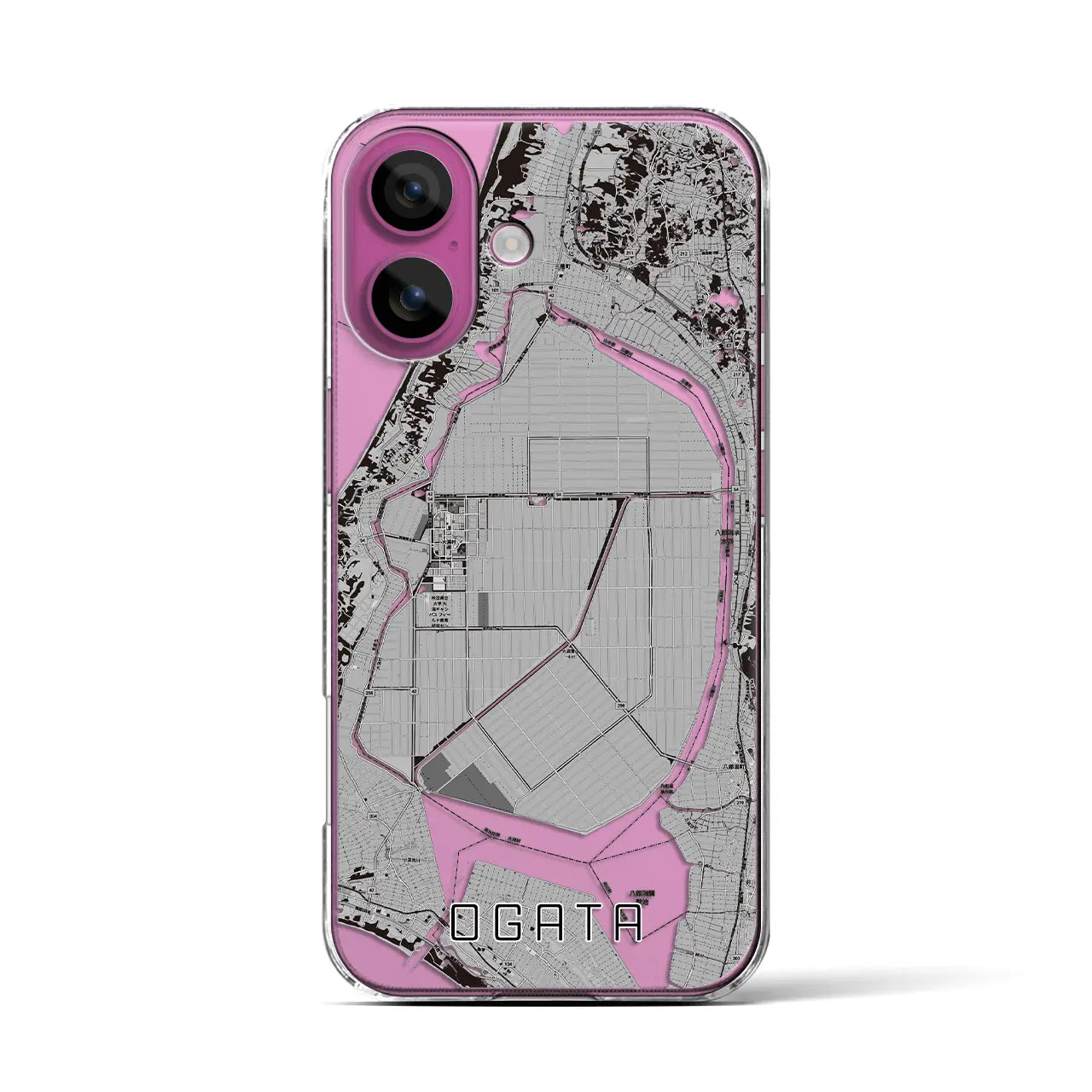 【大潟(秋田県)】地図柄iPhoneケース(クリアタイプ)