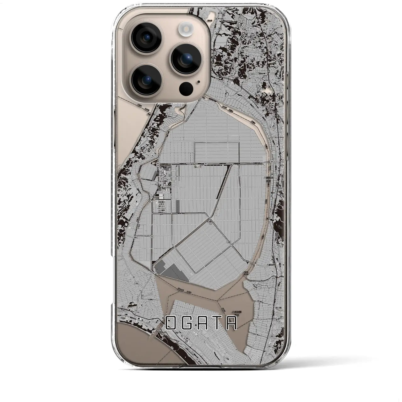 【大潟(秋田県)】地図柄iPhoneケース(クリアタイプ)