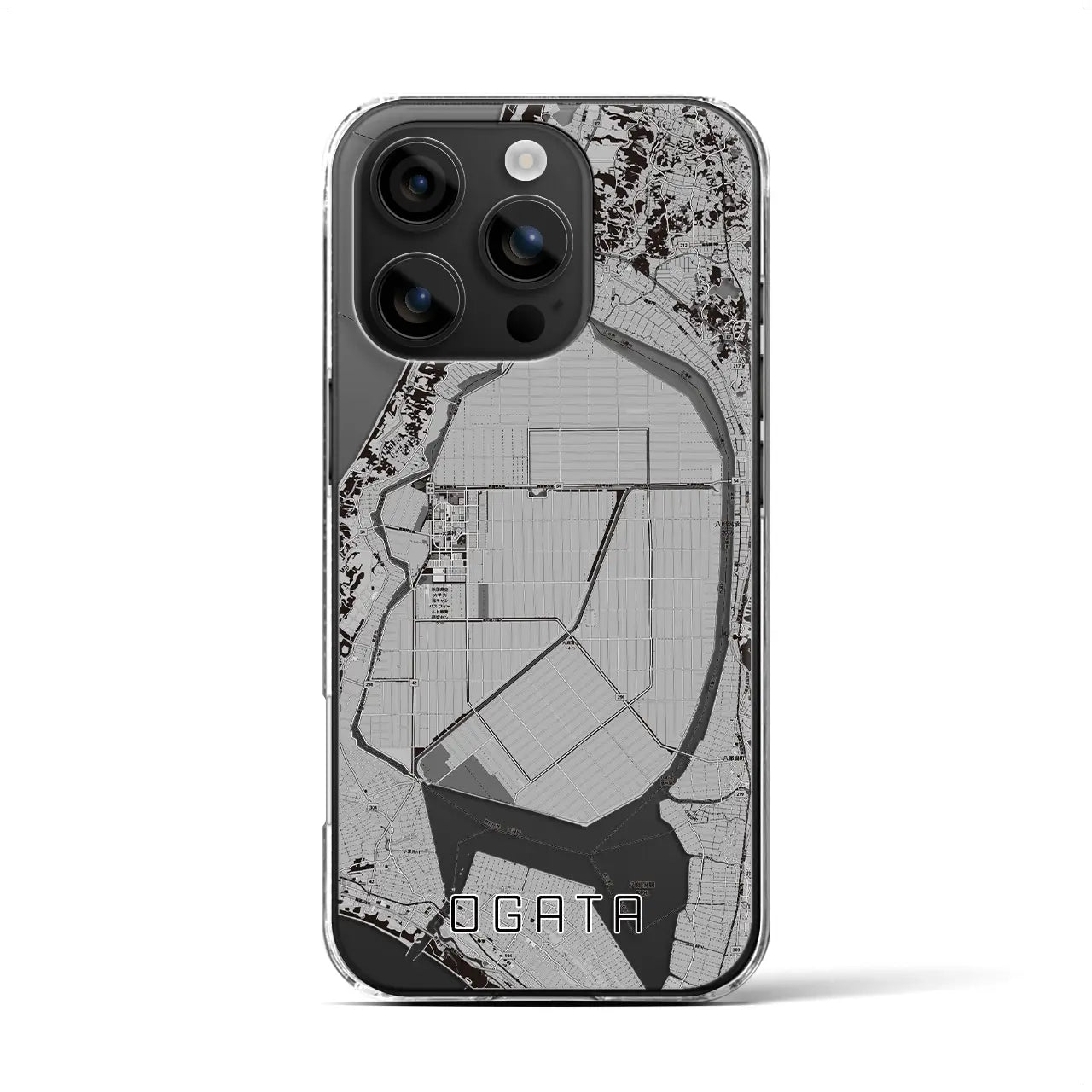 【大潟(秋田県)】地図柄iPhoneケース(クリアタイプ)