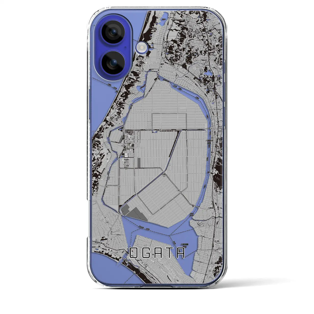 【大潟(秋田県)】地図柄iPhoneケース(クリアタイプ)