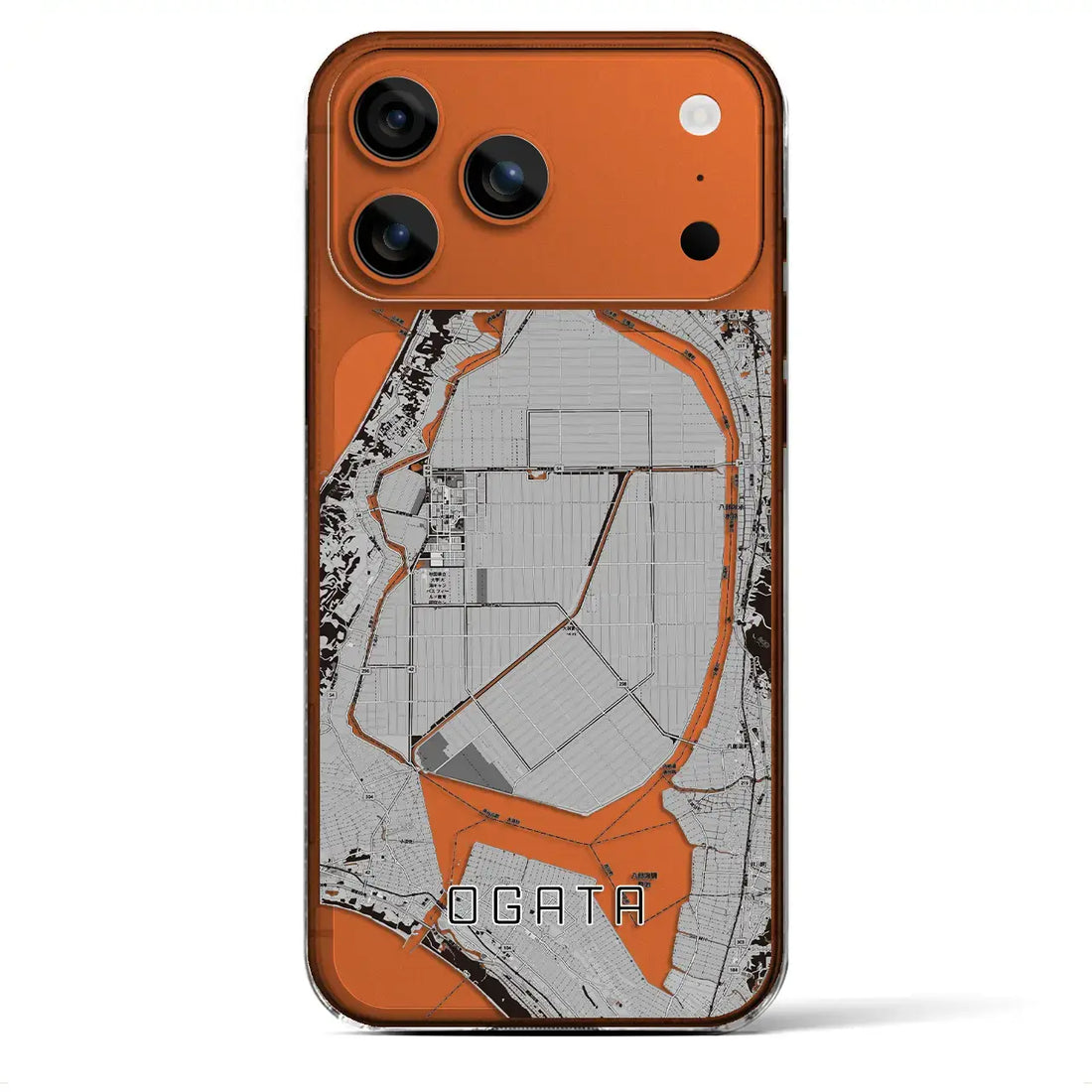 【大潟(秋田県)】地図柄iPhoneケース(クリアタイプ)