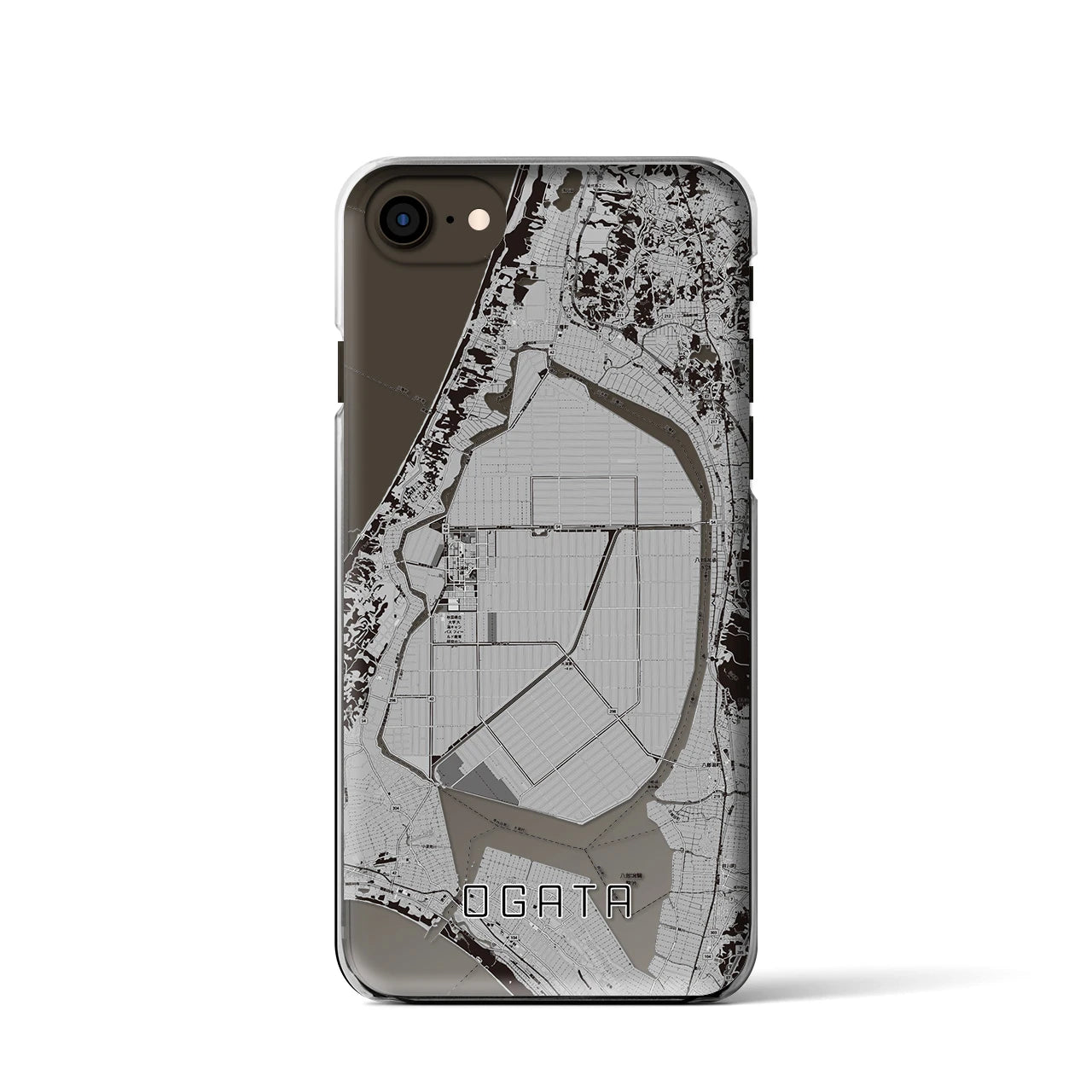 【大潟(秋田県)】地図柄iPhoneケース(クリアタイプ)