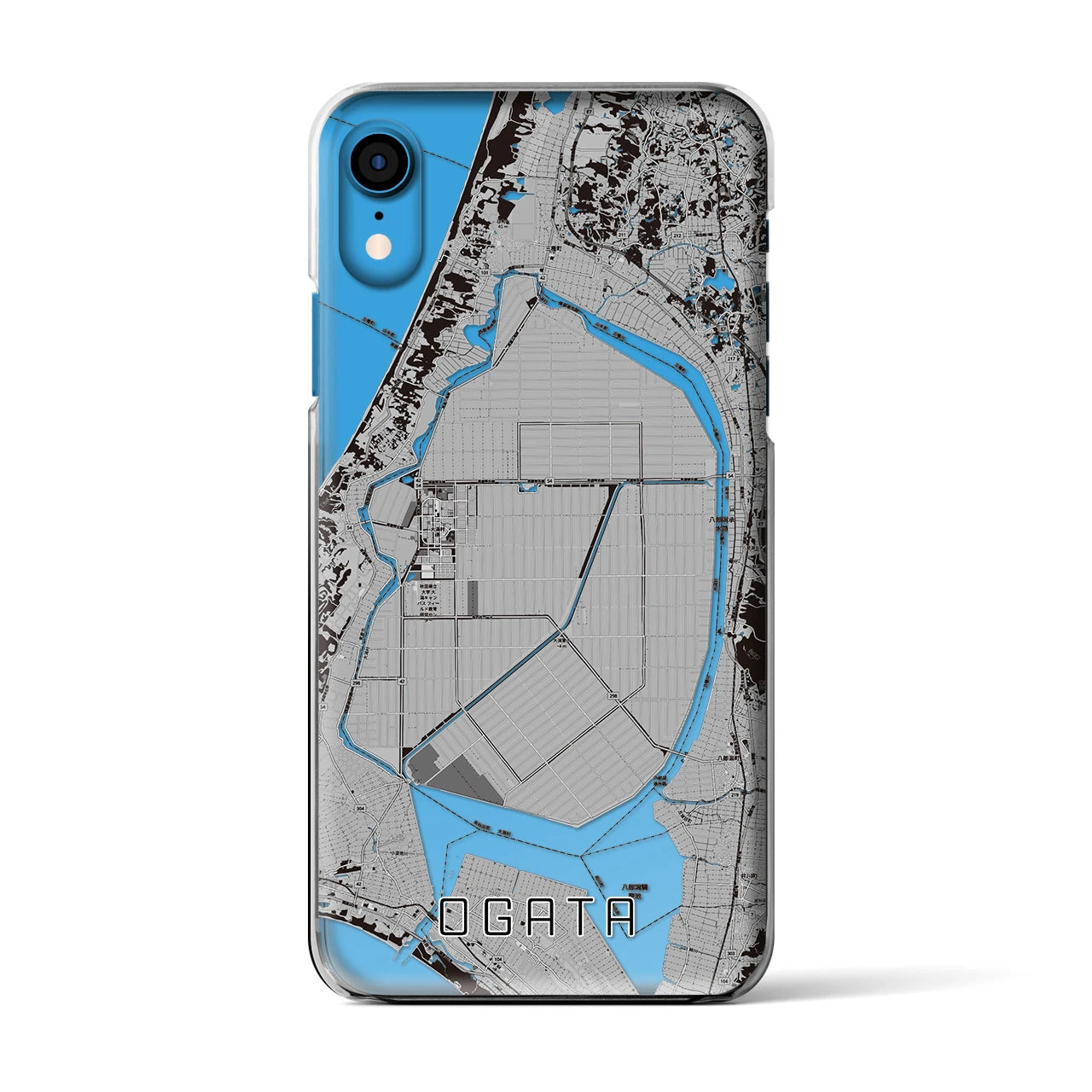 【大潟(秋田県)】地図柄iPhoneケース(クリアタイプ)