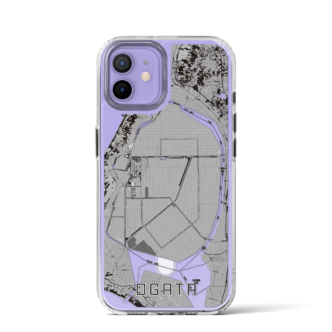【大潟(秋田県)】地図柄iPhoneケース(MagSafeタイプ)