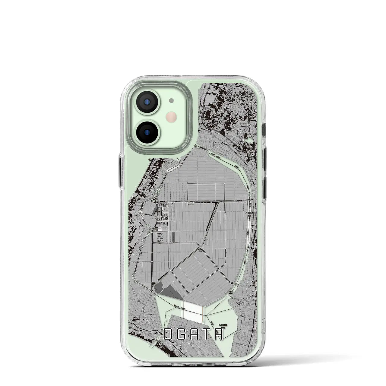 【大潟(秋田県)】地図柄iPhoneケース(MagSafeタイプ)