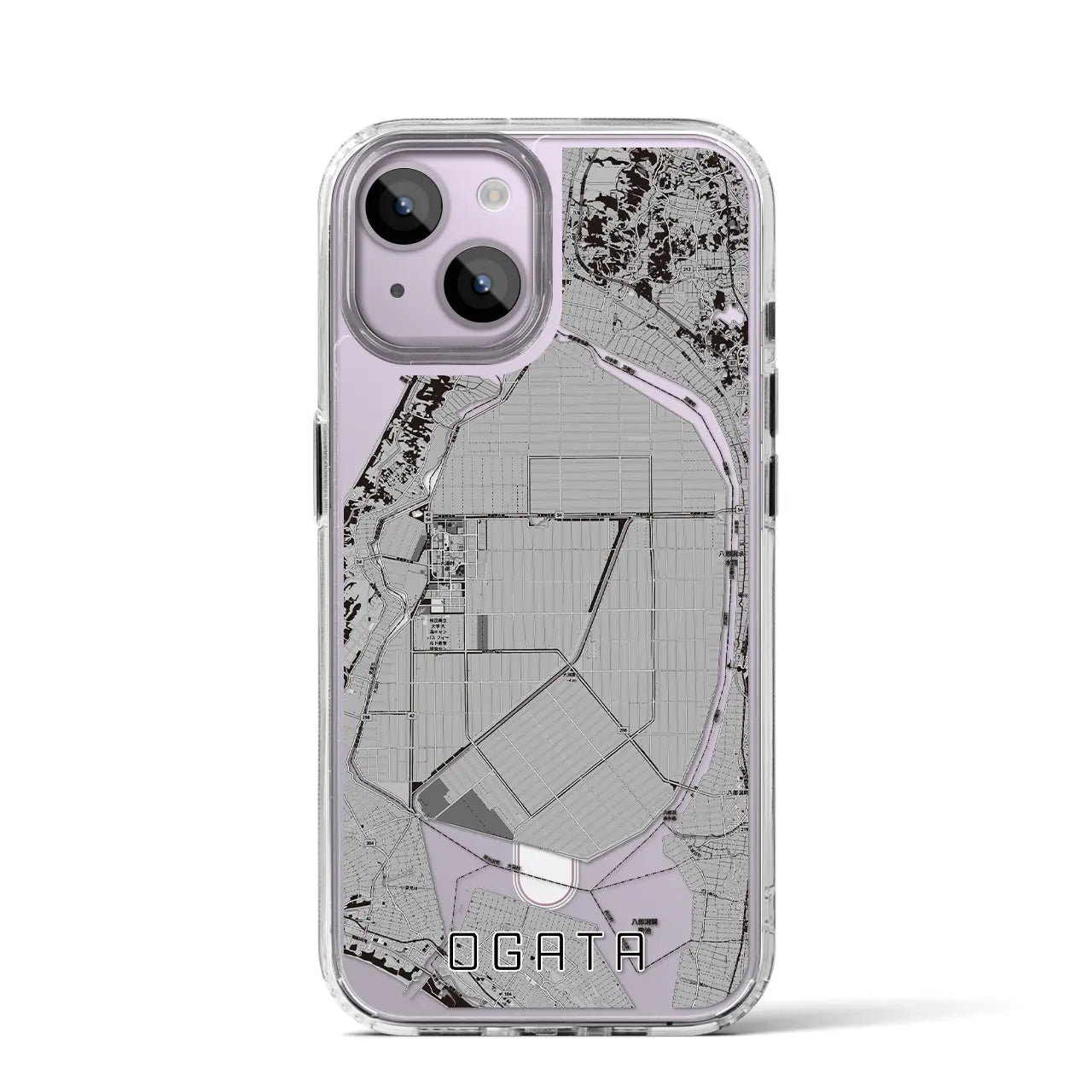 【大潟(秋田県)】地図柄iPhoneケース(MagSafeタイプ)