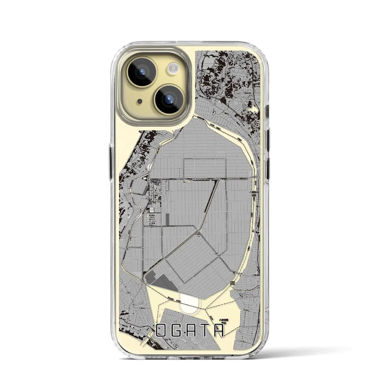 【大潟(秋田県)】地図柄iPhoneケース(MagSafeタイプ)
