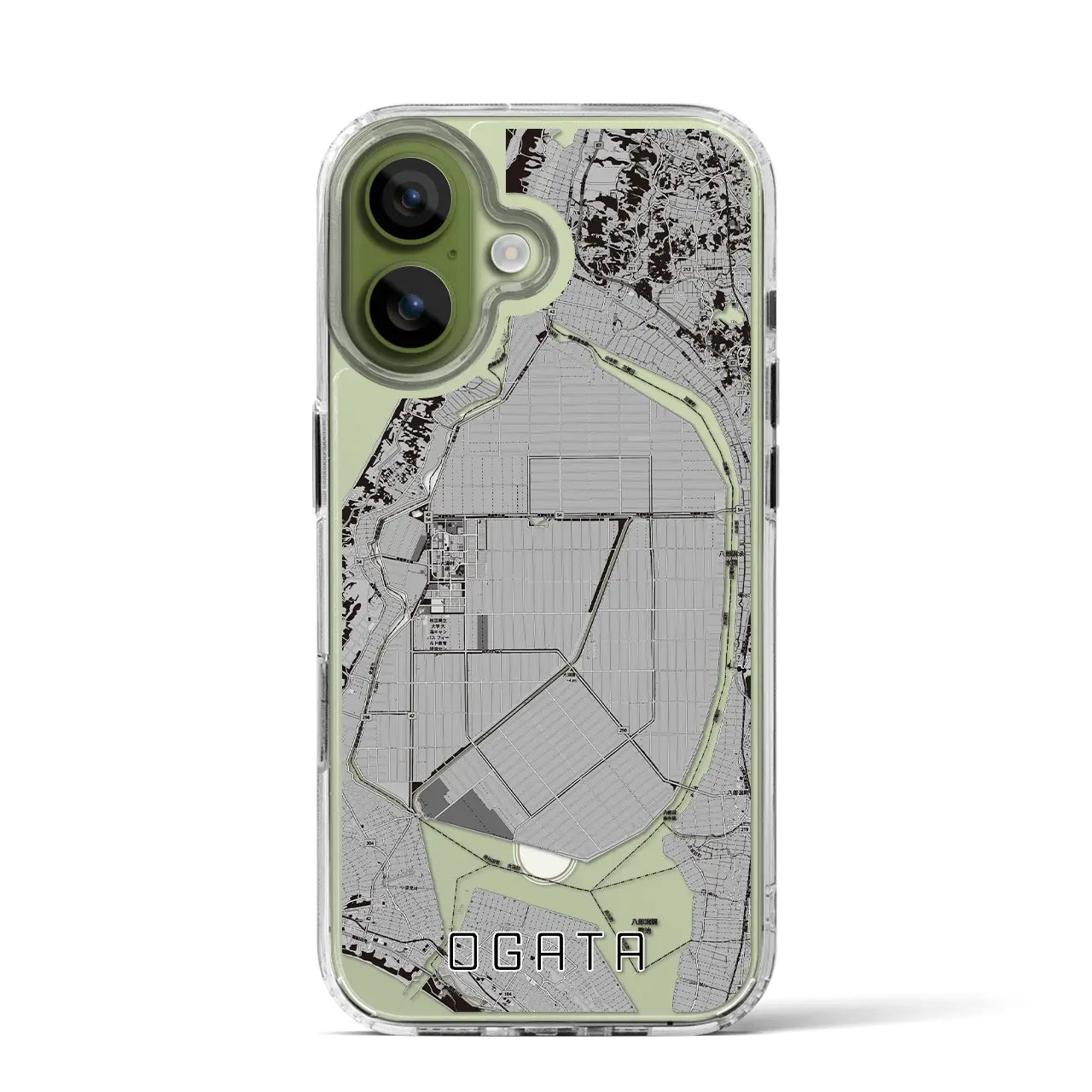 【大潟(秋田県)】地図柄iPhoneケース(MagSafeタイプ)