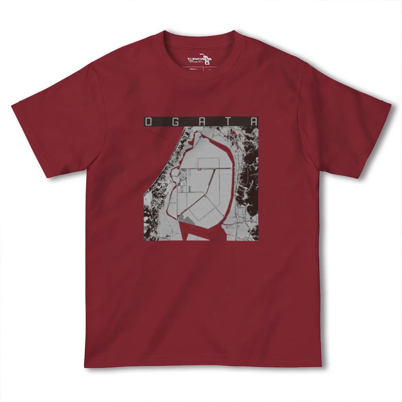 【大潟(秋田県)】地図柄ヘビーウェイトTシャツ