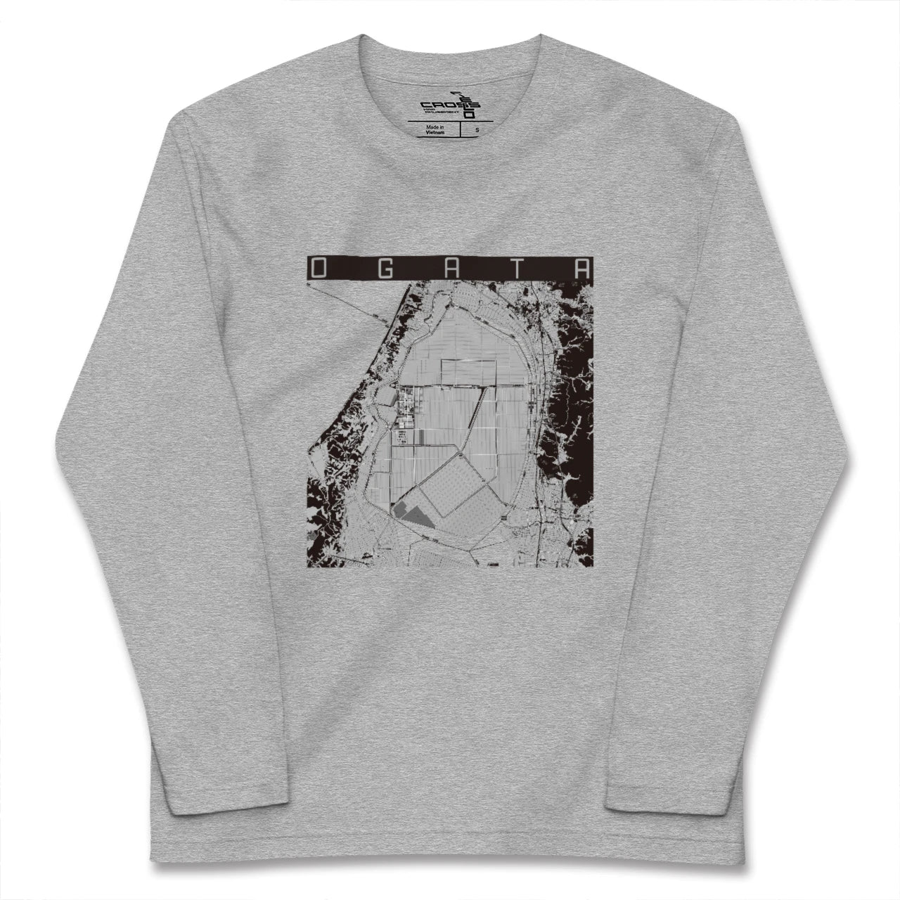 【大潟(秋田県)】地図柄ロングスリーブTシャツ