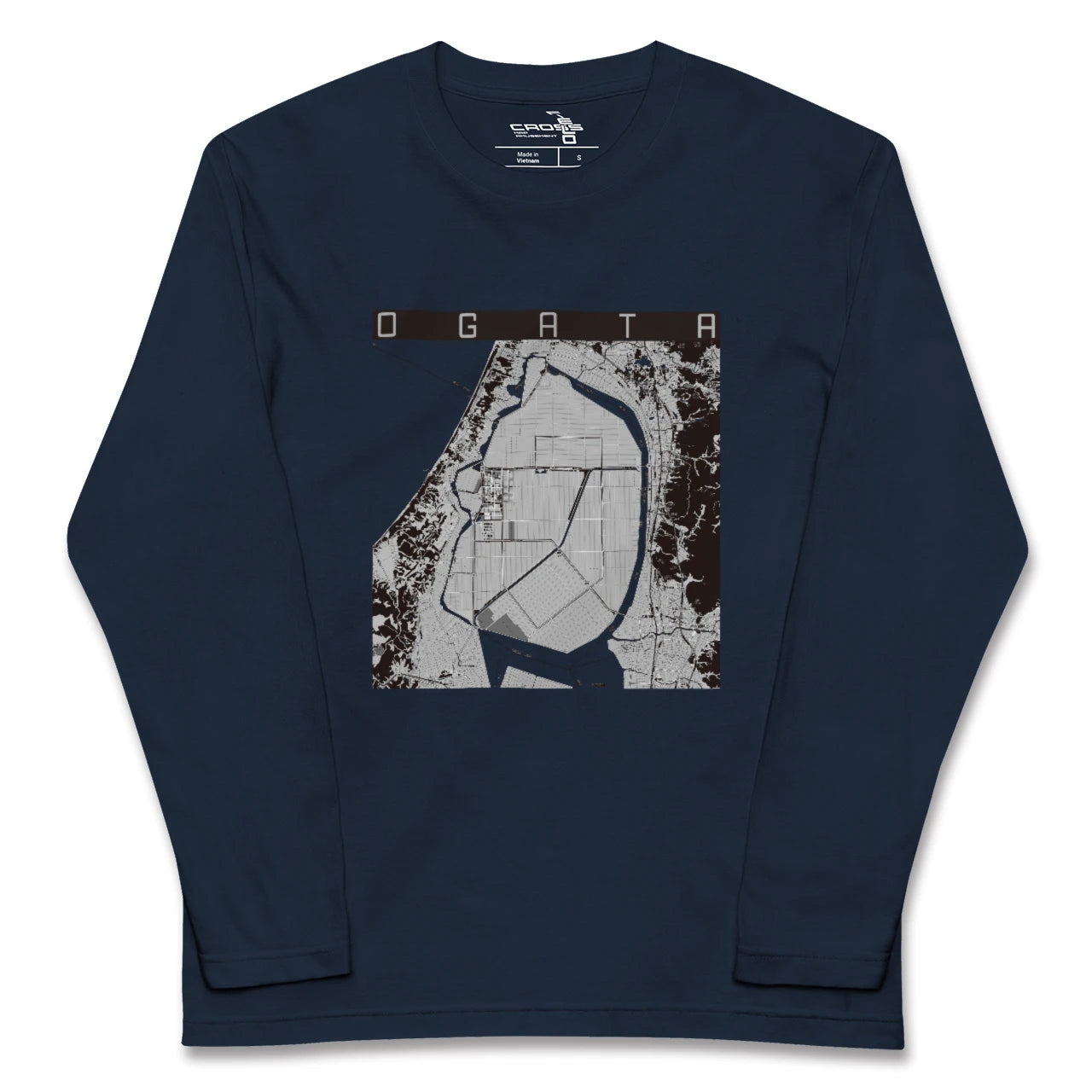 【大潟(秋田県)】地図柄ロングスリーブTシャツ