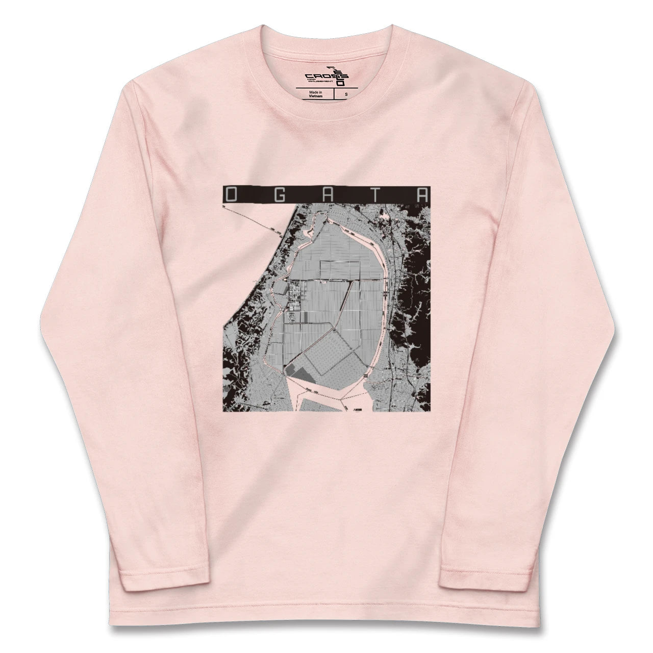 【大潟(秋田県)】地図柄ロングスリーブTシャツ