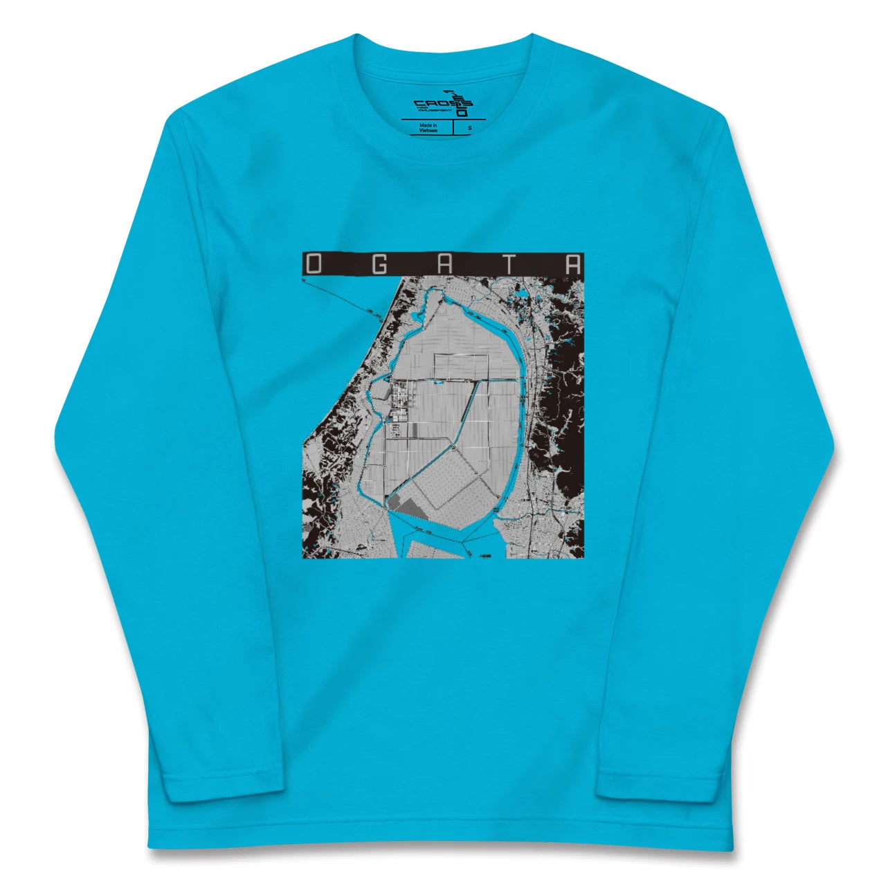 【大潟(秋田県)】地図柄ロングスリーブTシャツ