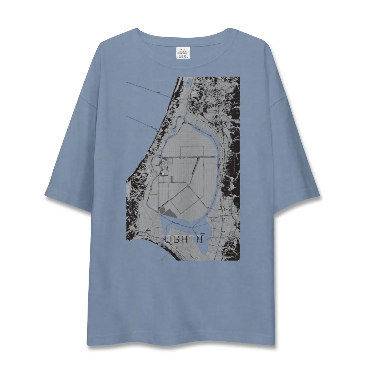【大潟(秋田県)】地図柄ビッグシルエットTシャツ