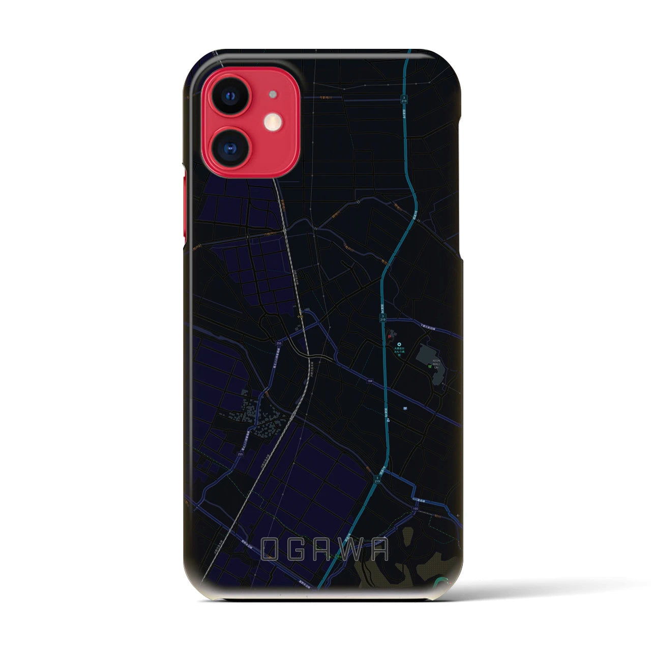 【小川(熊本県)】地図柄iPhoneケース(バックカバータイプ)