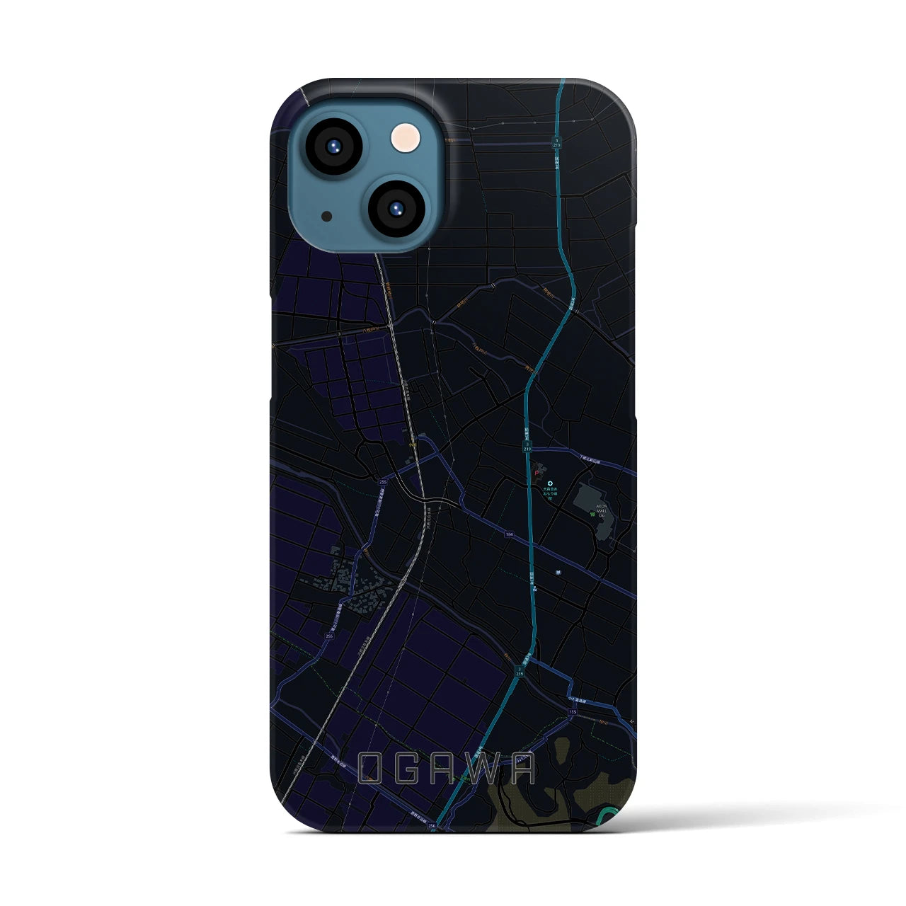 【小川(熊本県)】地図柄iPhoneケース(バックカバータイプ)