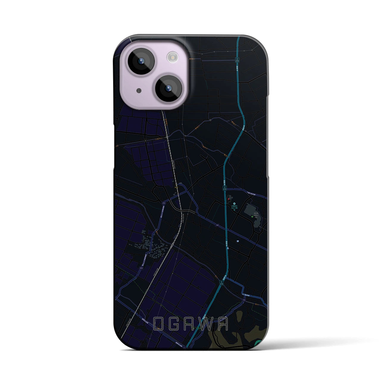 【小川(熊本県)】地図柄iPhoneケース(バックカバータイプ)