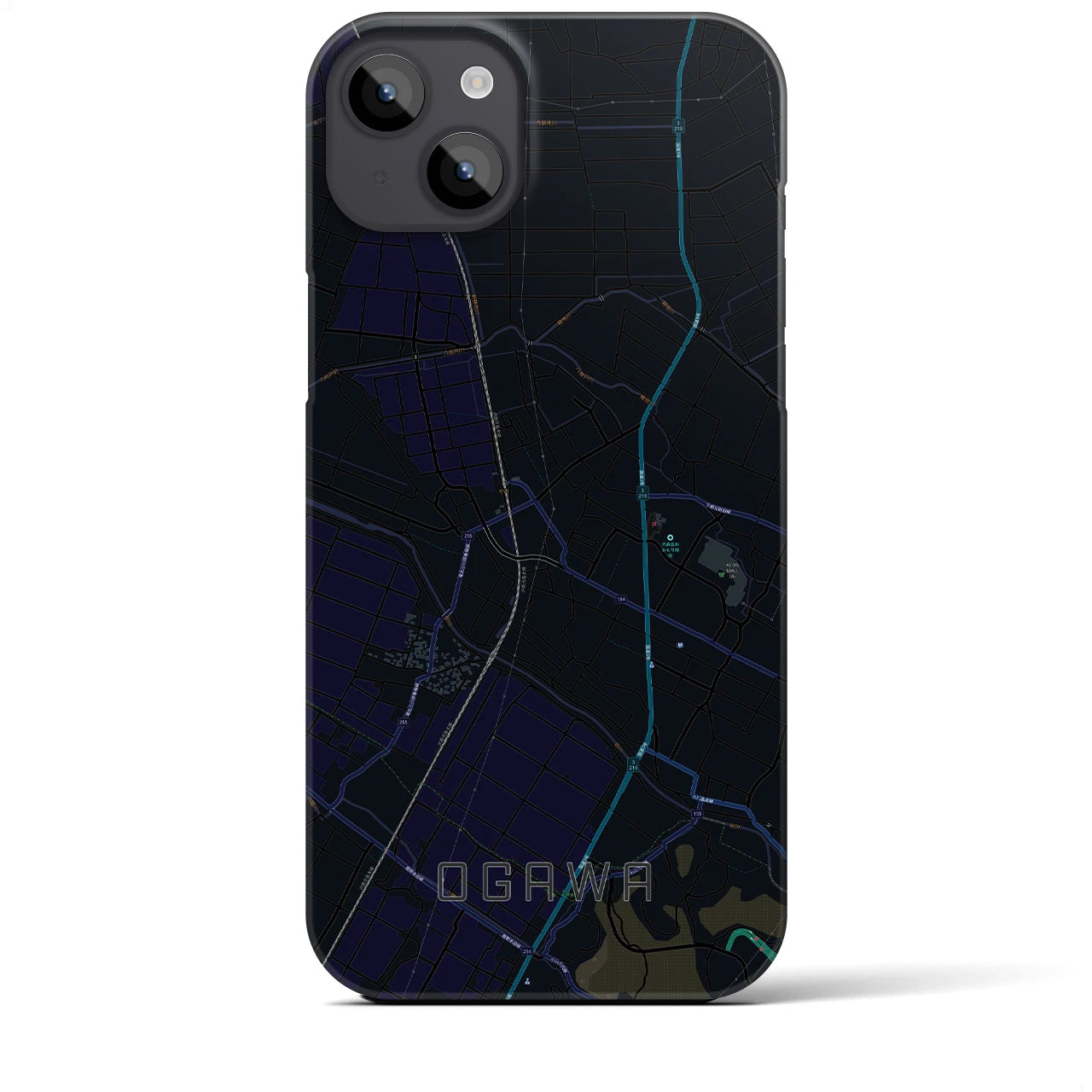 【小川(熊本県)】地図柄iPhoneケース(バックカバータイプ)