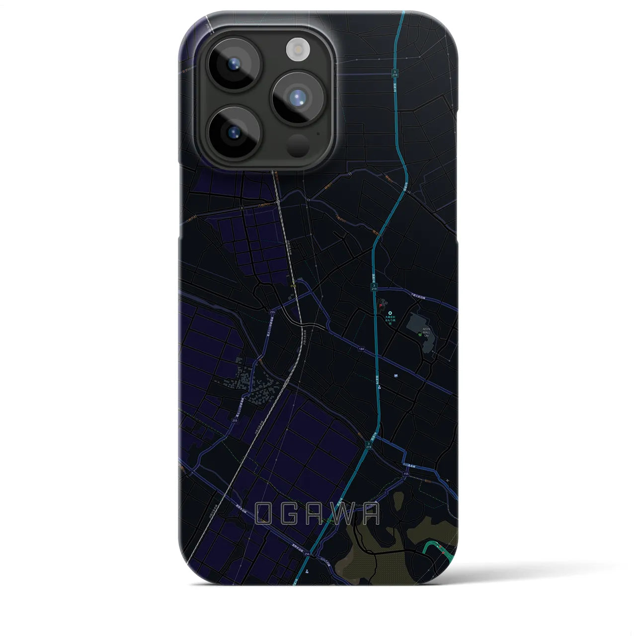 【小川(熊本県)】地図柄iPhoneケース(バックカバータイプ)