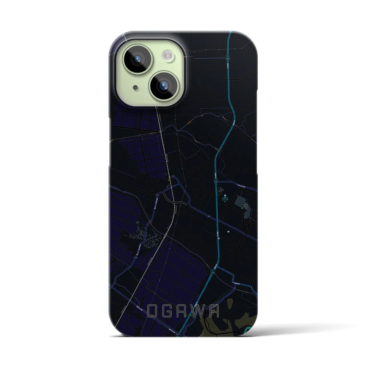 【小川(熊本県)】地図柄iPhoneケース(バックカバータイプ)
