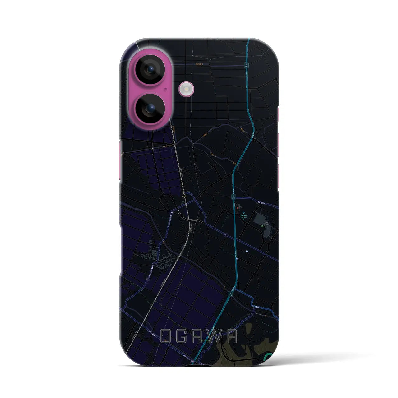 【小川(熊本県)】地図柄iPhoneケース(バックカバータイプ)