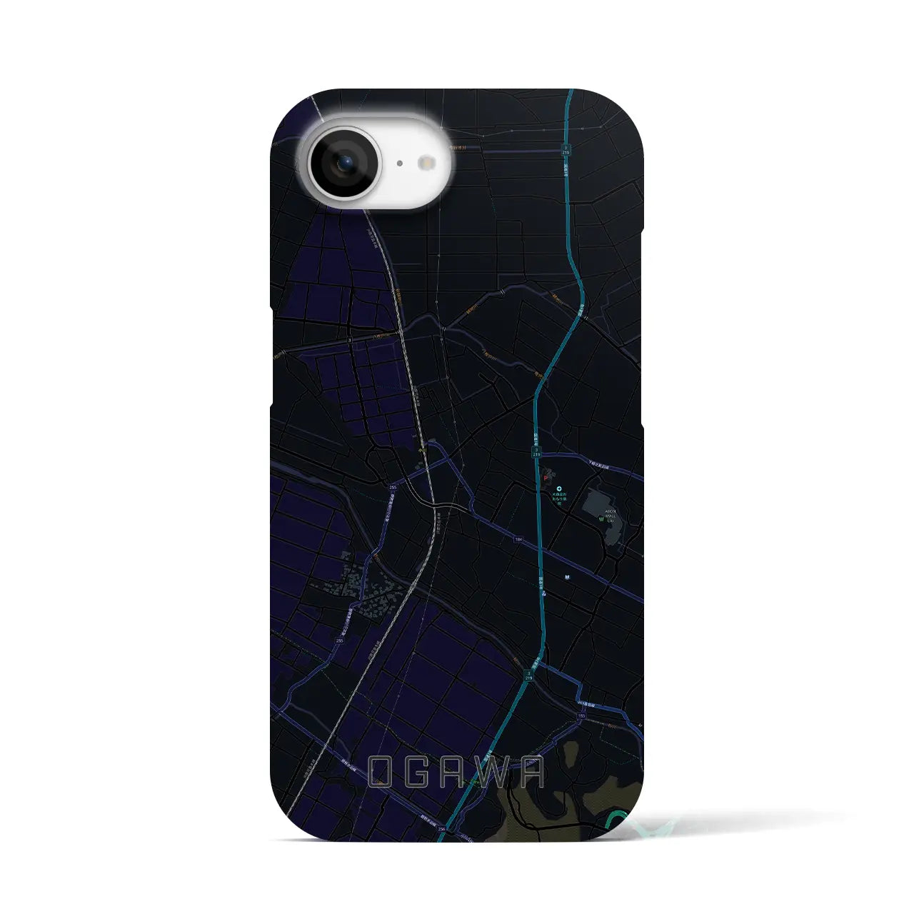 【小川(熊本県)】地図柄iPhoneケース(バックカバータイプ)